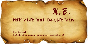 Máriássi Benjámin névjegykártya